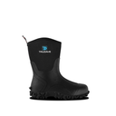 Side view of Trudave MudTrek Series mid-calf waterproof rubber rain boots – black design featuring durable waterproof shell and slip-resistant sole for everyday rain and outdoor use