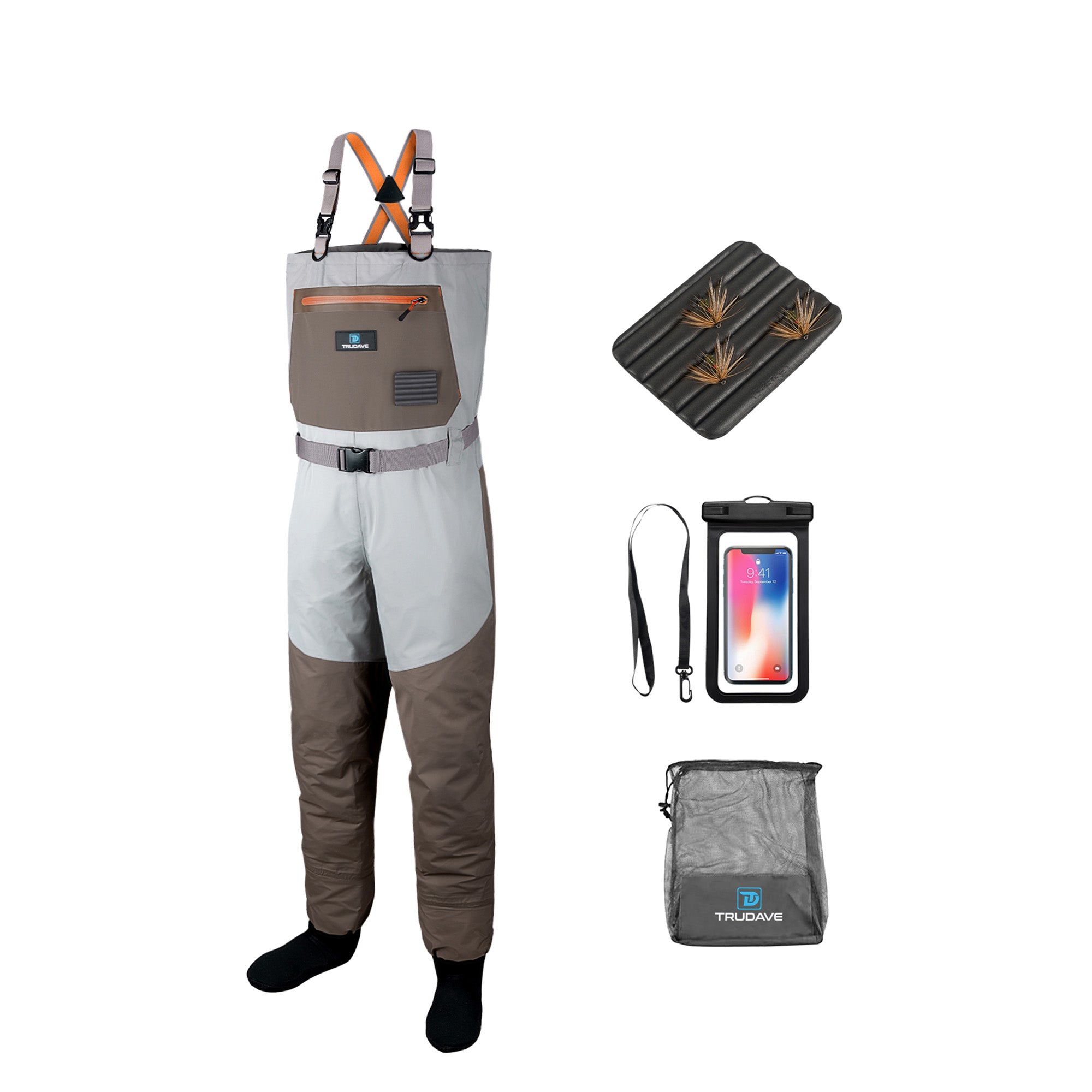 Trudave Men's Lightweight Waterproof Fishing Chest Waders