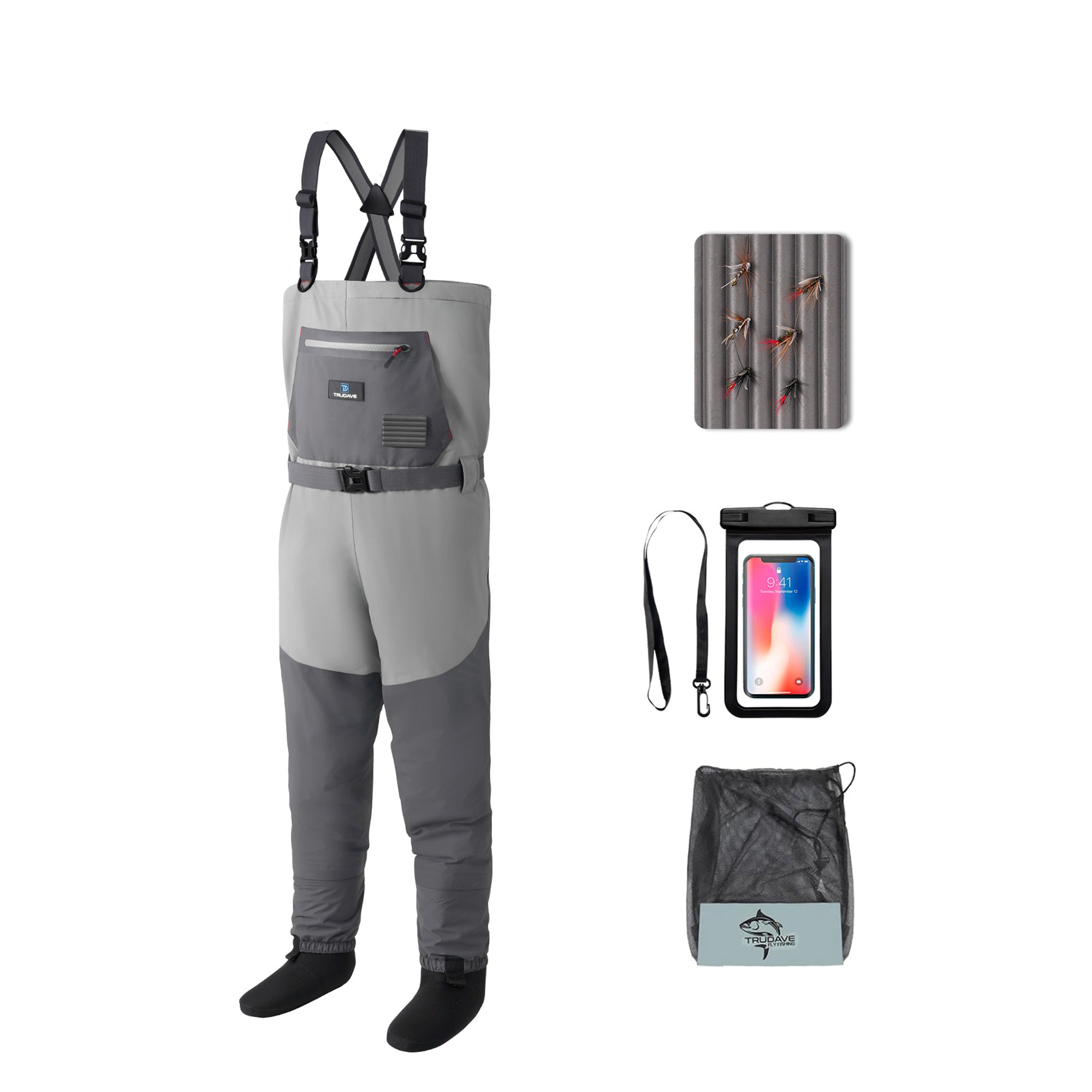 Trudave Men's Lightweight Waterproof Fishing Chest Waders – BreezeFly Series