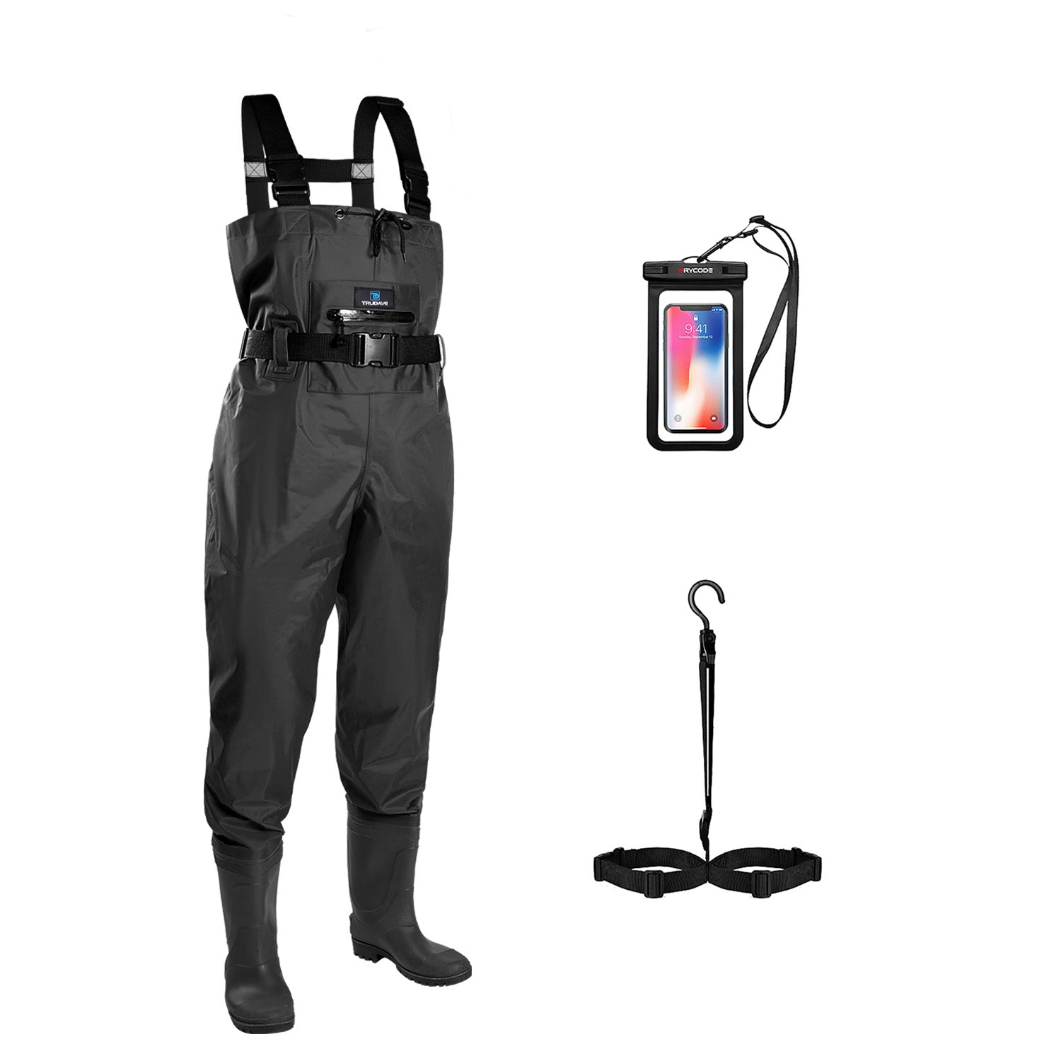 Trudave AnglerPro Series  Lightweight Waterproof Fishing Chest Waders With Boots