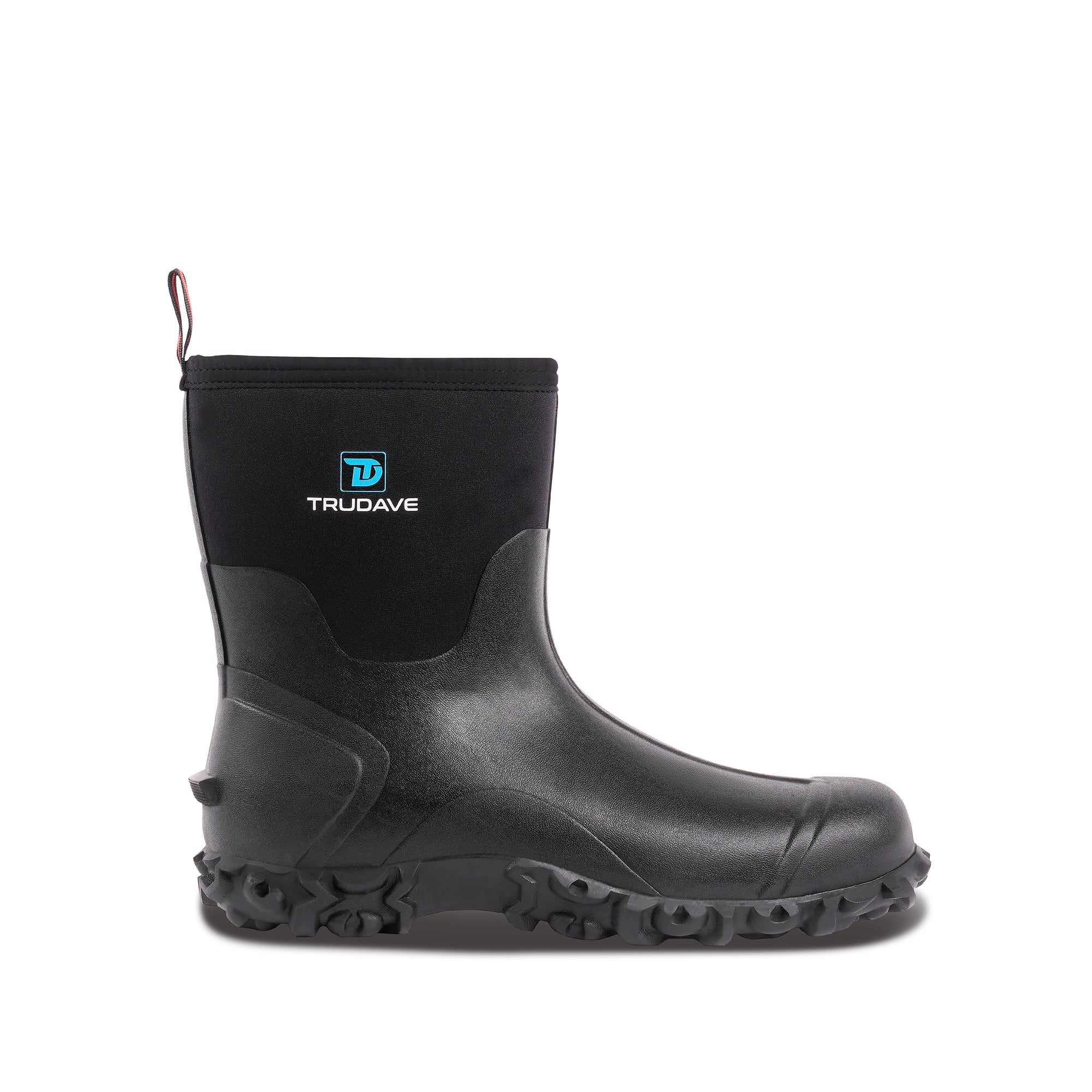 Trudave AquaGrip Series Men's Waterproof Garden, Farm & Rain Boots – Mid-Calf Rubber Work Boots