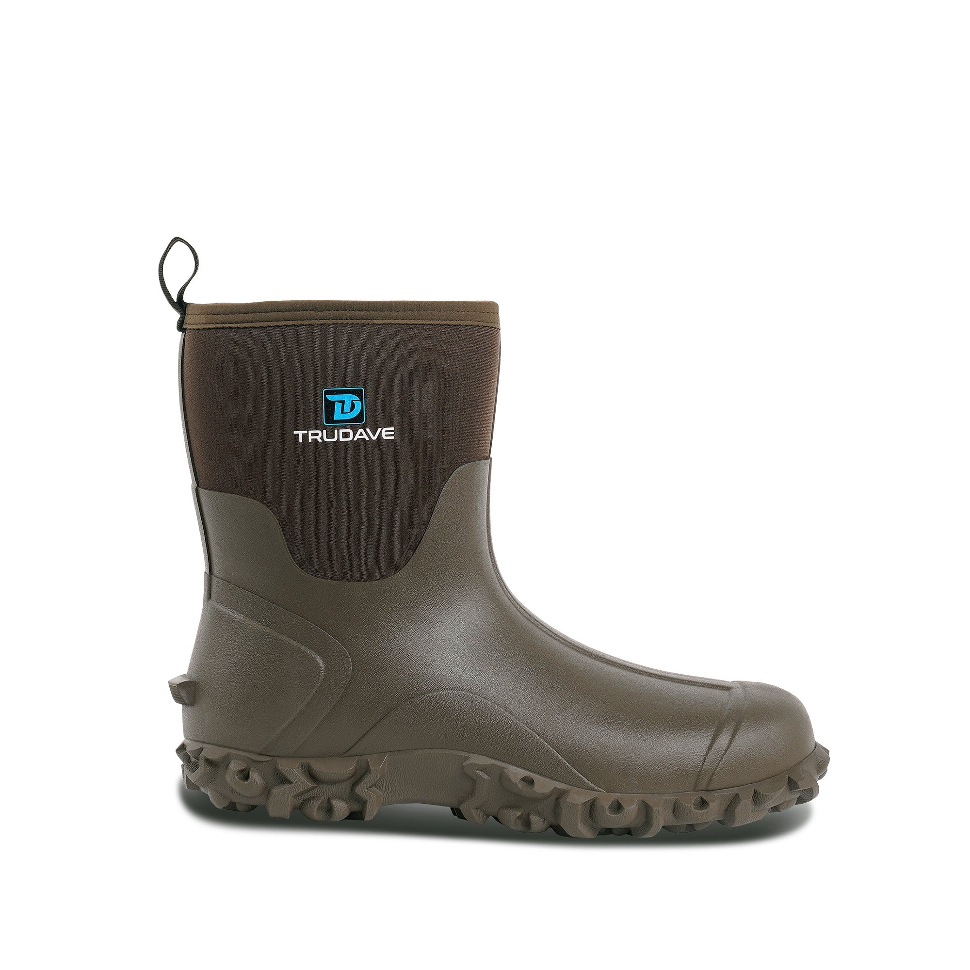 Trudave AquaGrip Series Men's Waterproof Garden, Farm & Rain Boots – Mid-Calf Rubber Work Boots