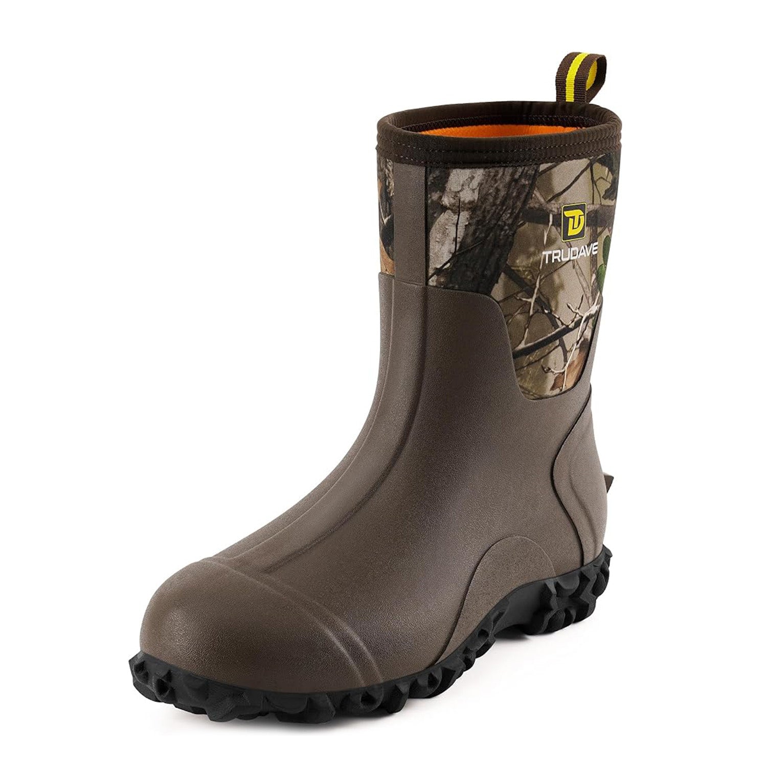 Trudave AquaGrip Series Men's Waterproof Garden, Farm & Rain Boots – Mid-Calf Rubber Work Boots