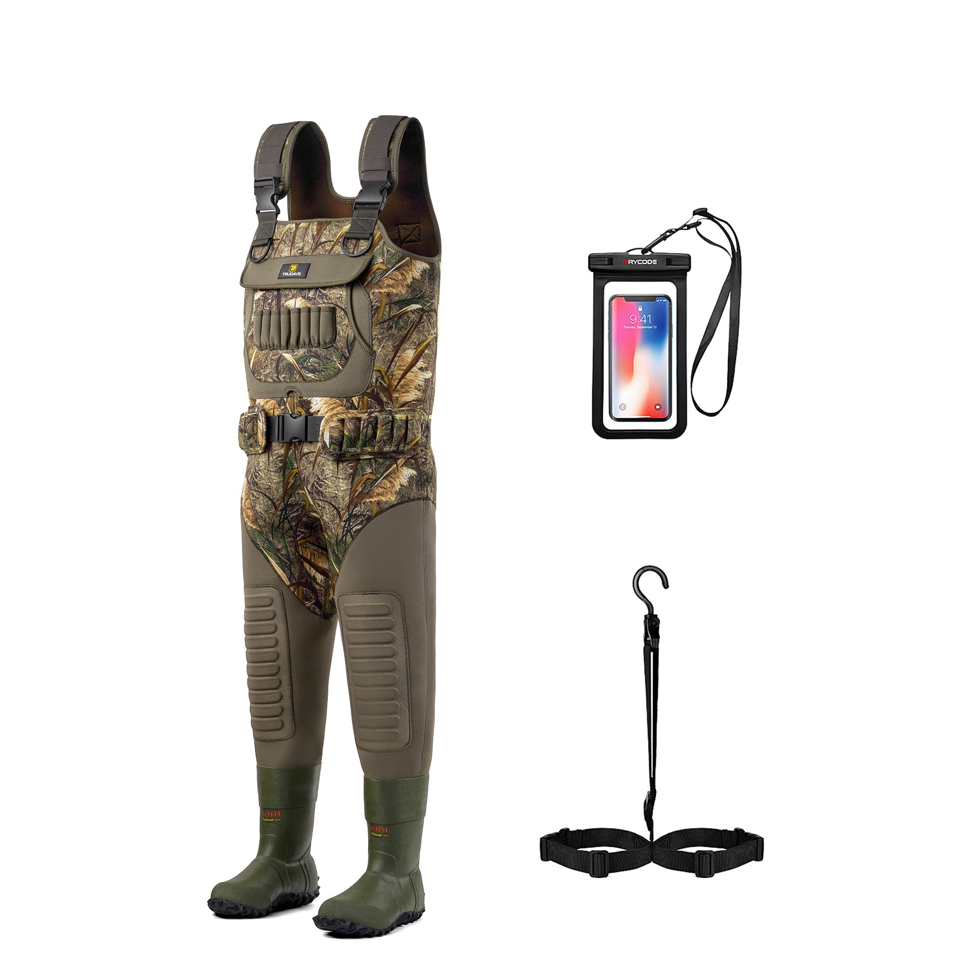 タッパーウェア ウォック 32cm Trudave Men's Waterproof Neoprene Hunting Chest Waders with Boots