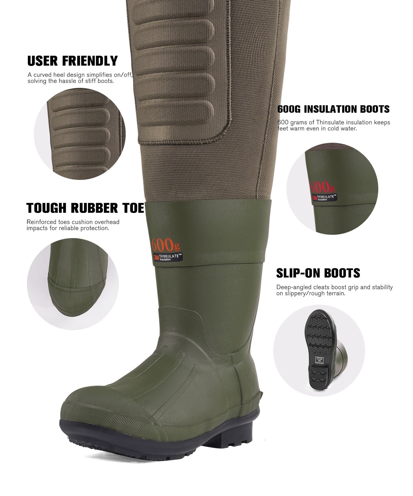 Trudave Hypershield Series Women's 600G Insulated Waterproof Hunting Waders