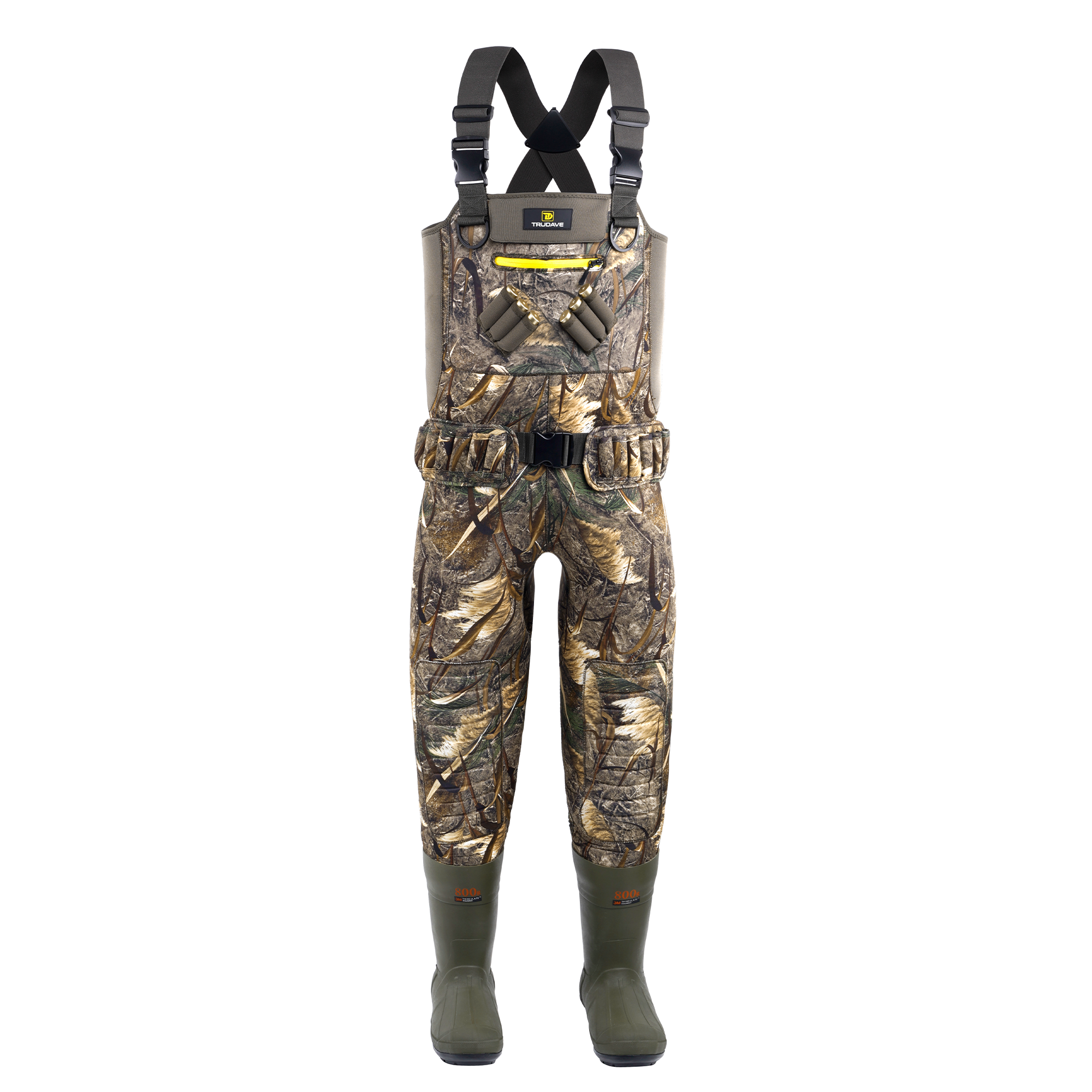 Trudave InfinityShield 800g Insulated Neoprene Hunting Waders – 100% Waterproof Camo Chest Waders
