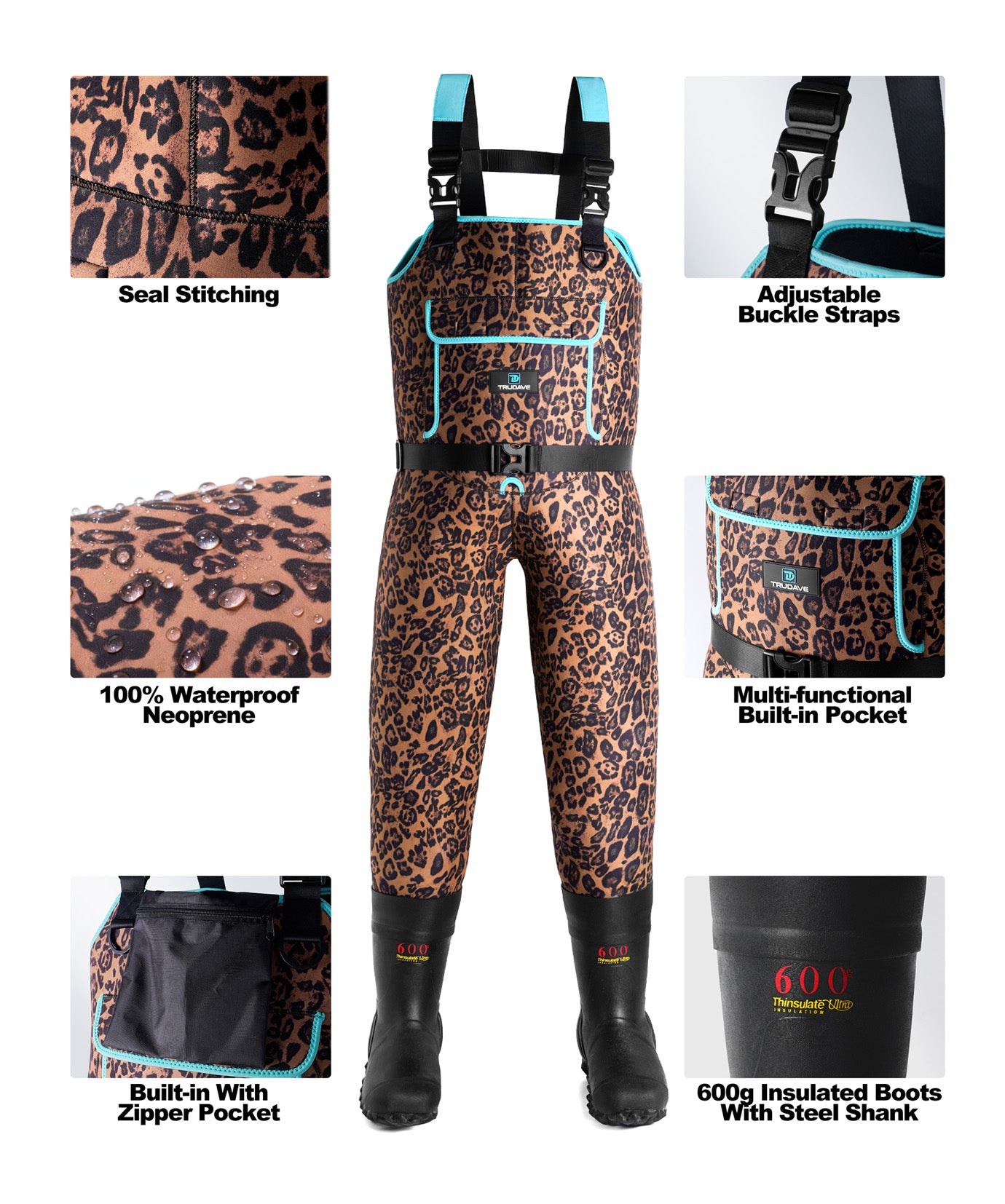 Trudave Women's 6mm Neoprene Insulated Hunting 600g Waders – LeoForce Series