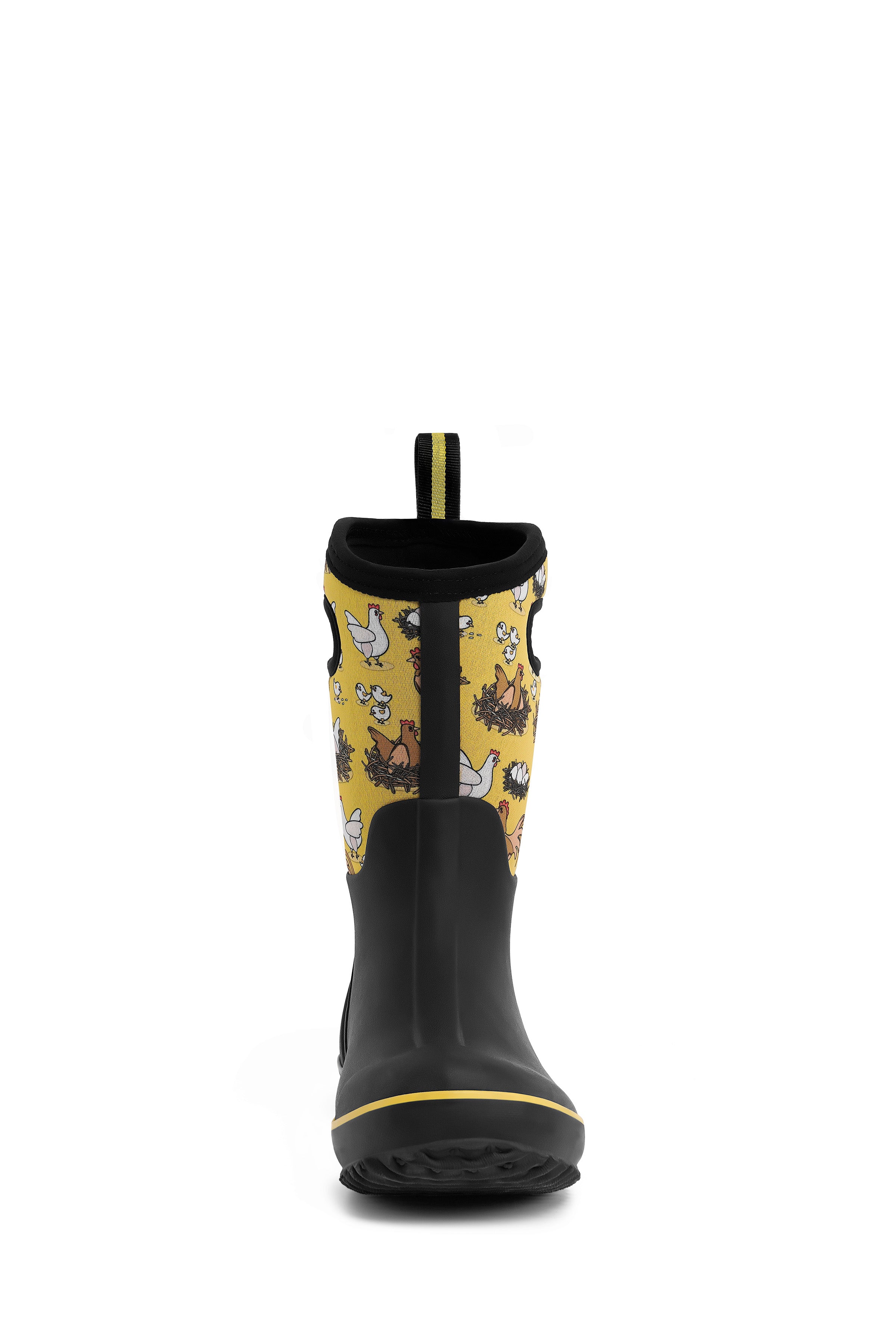 Trudave BloomBoot Series Women's Waterproof Neoprene Garden Rain Boots – Mid-Calf Rubber Design
