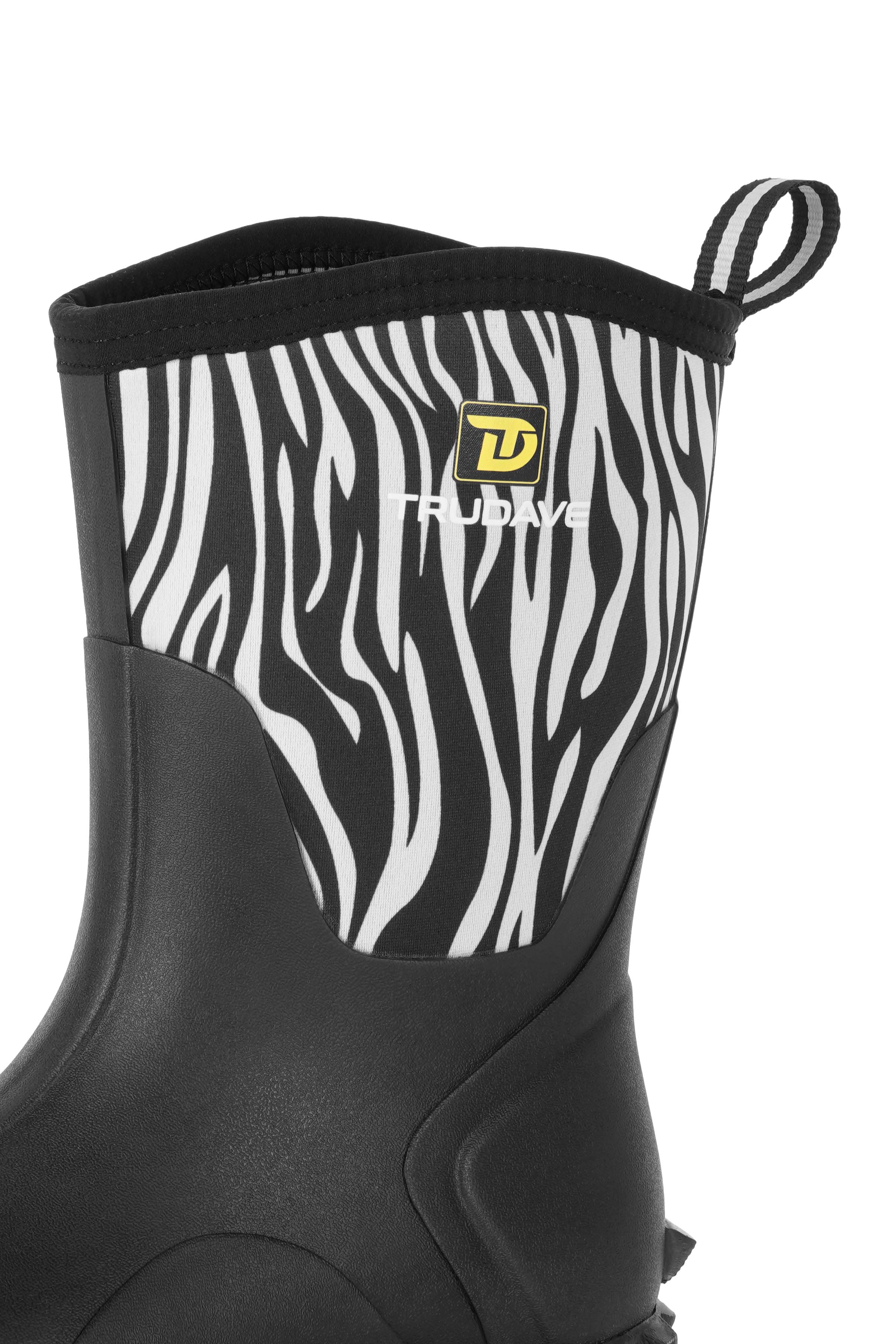 Trudave Women's Mid-Calf Waterproof Rubber Rain Boots – MudTrek Series