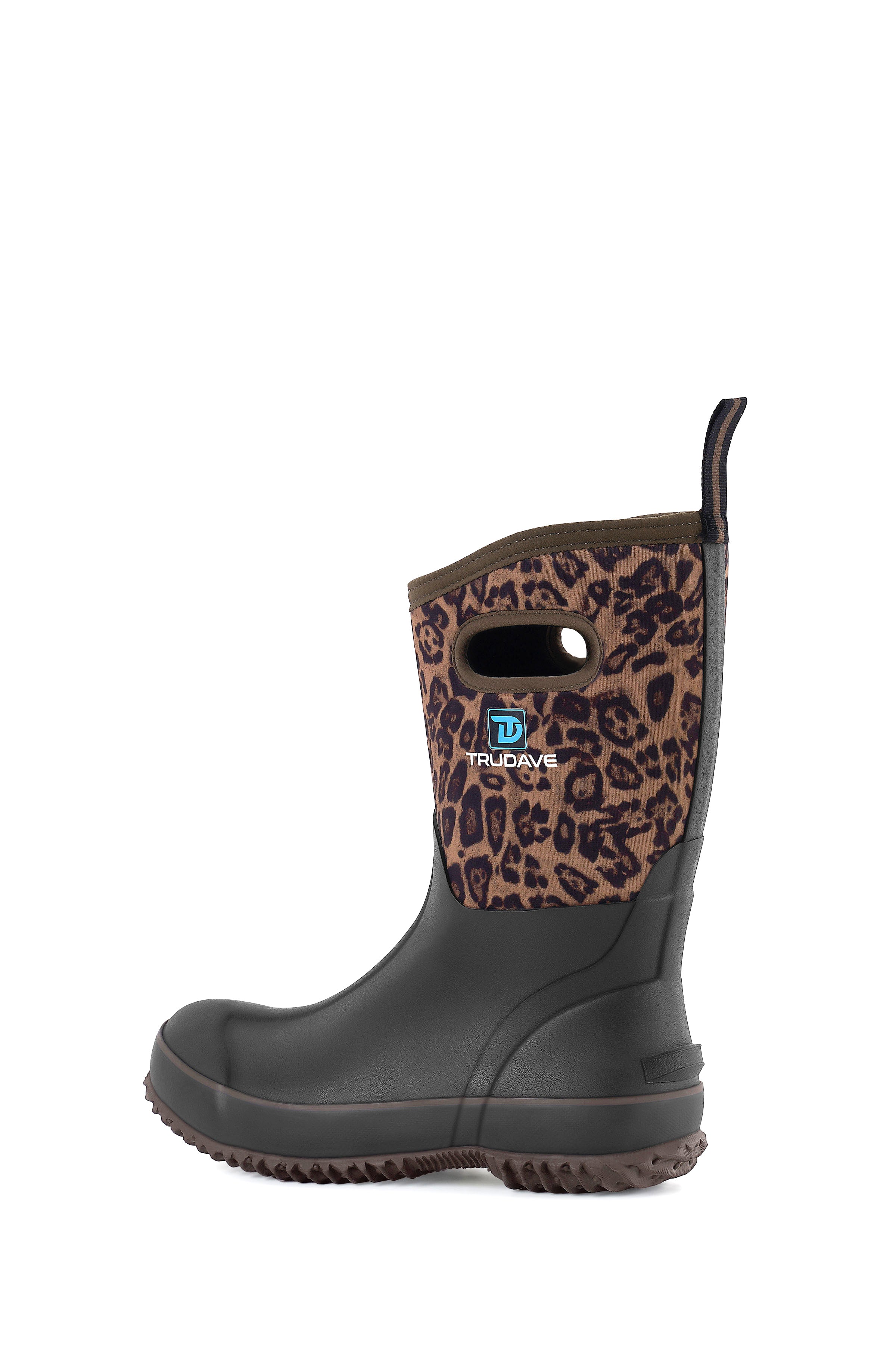 Trudave BloomBoot Series Women's Waterproof Neoprene Garden Rain Boots – Mid-Calf Rubber Design