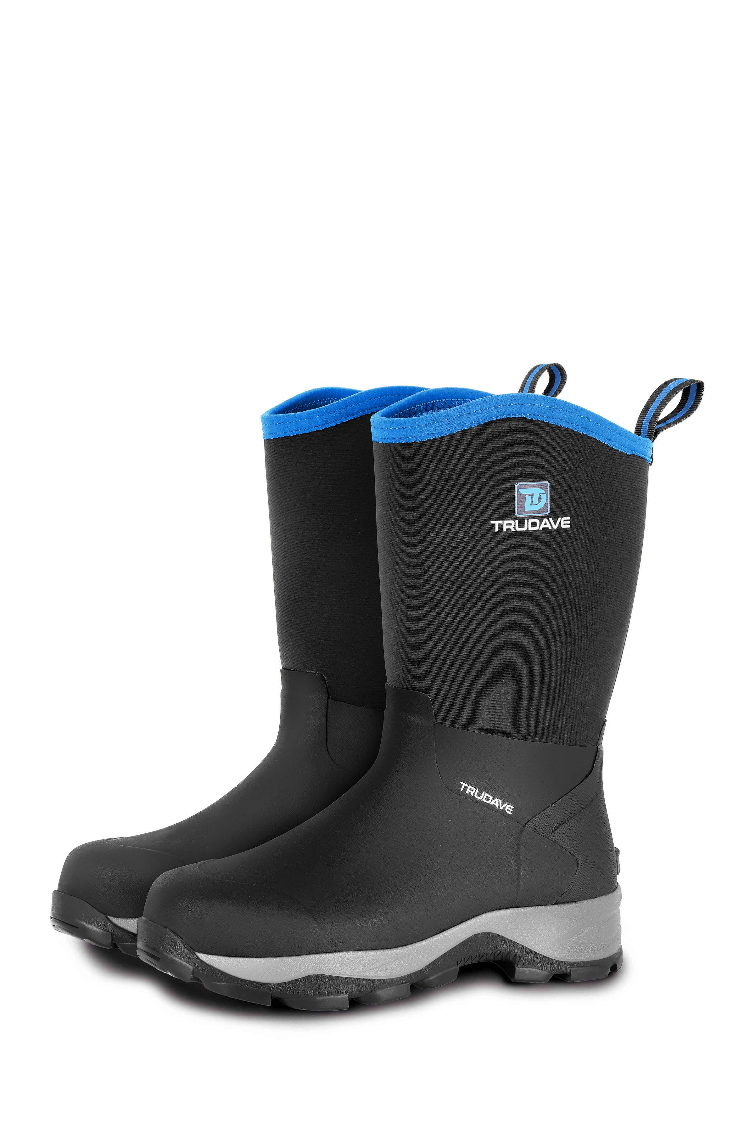 Trudave Men's Mid-Calf Waterproof Rubber Rain Boots – AquaGuard Series