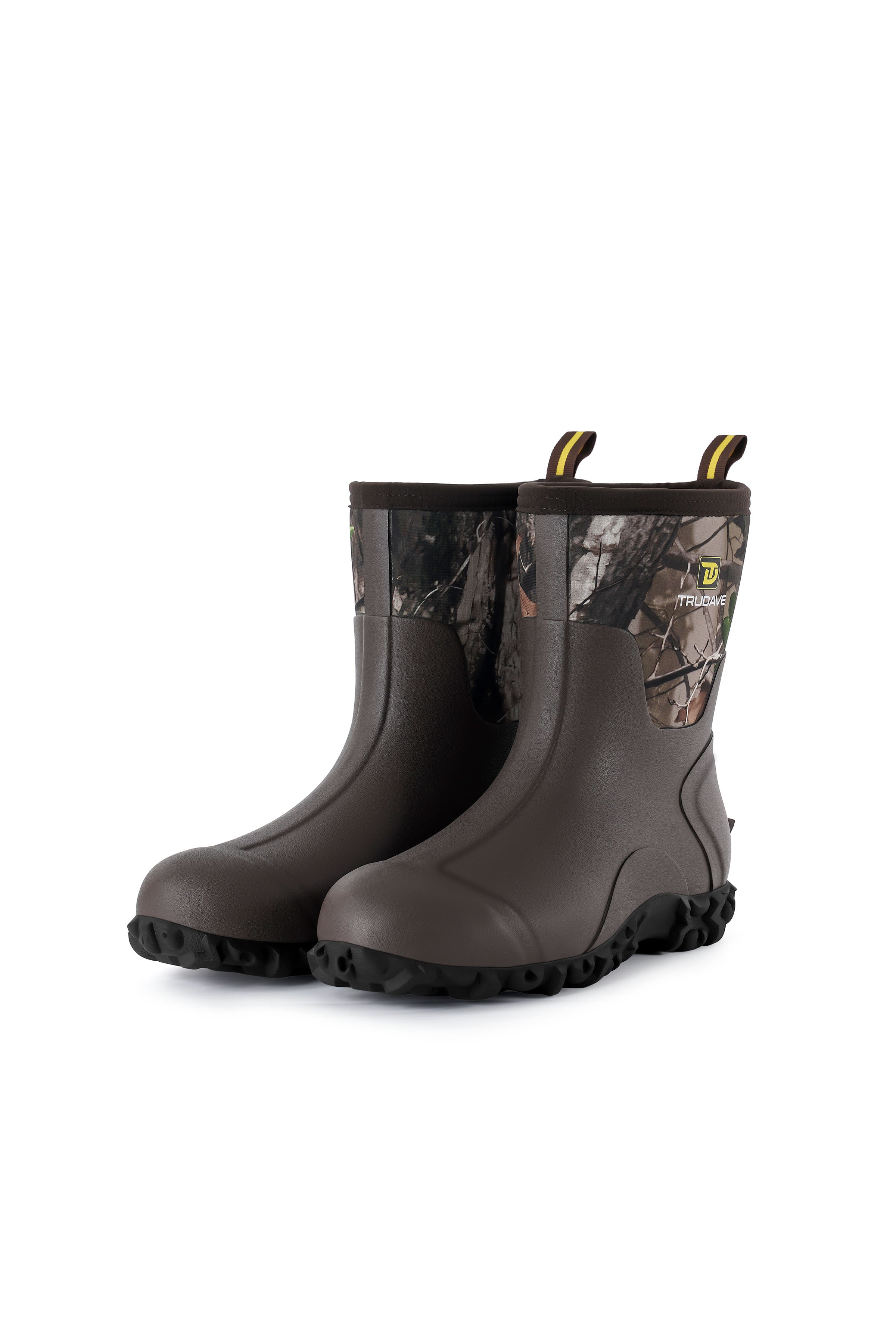 Trudave AquaGrip Series Men's Waterproof Garden, Farm & Rain Boots – Mid-Calf Rubber Work Boots