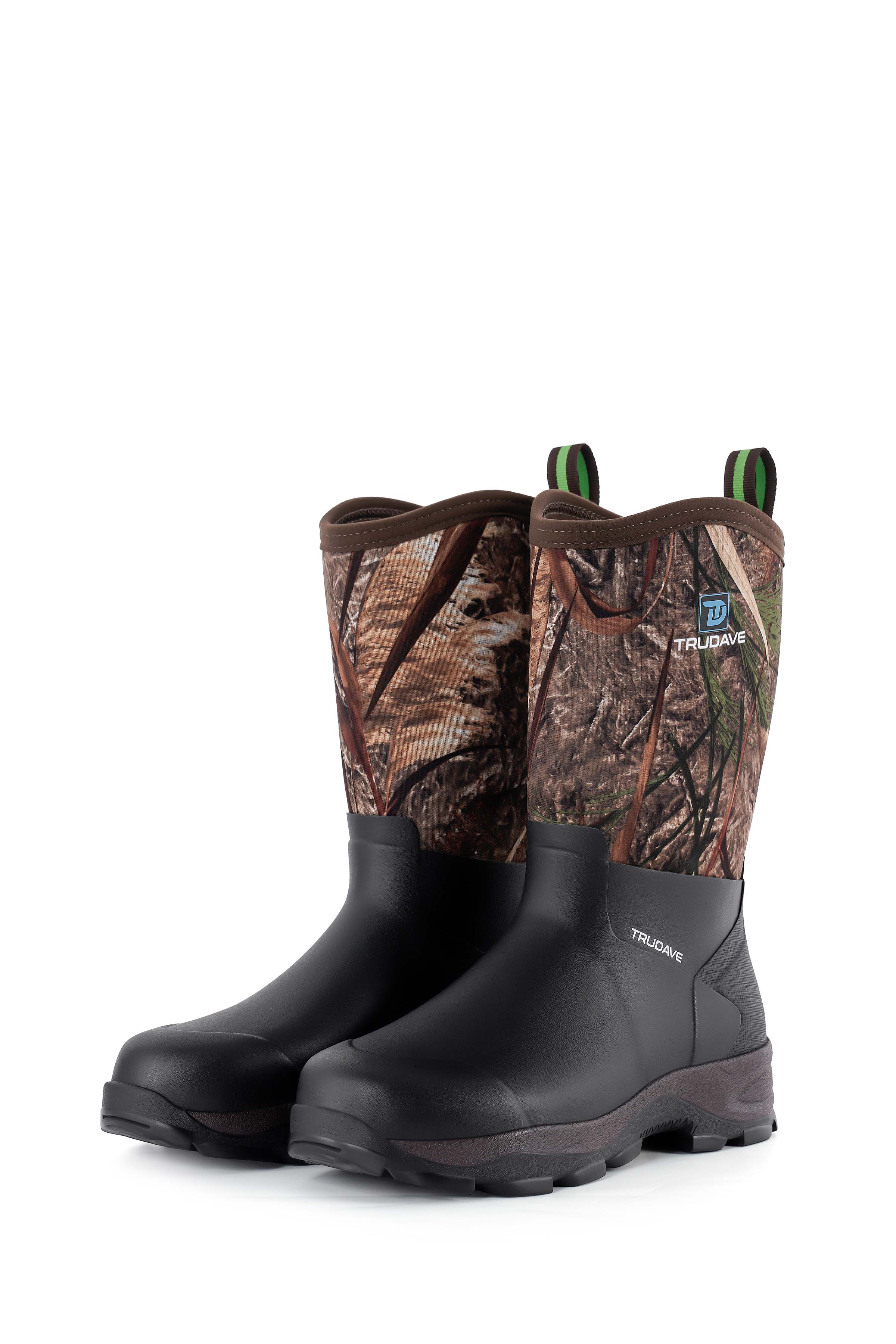 Trudave Men's Mid-Calf Waterproof Rubber Rain Boots – AquaGuard Series