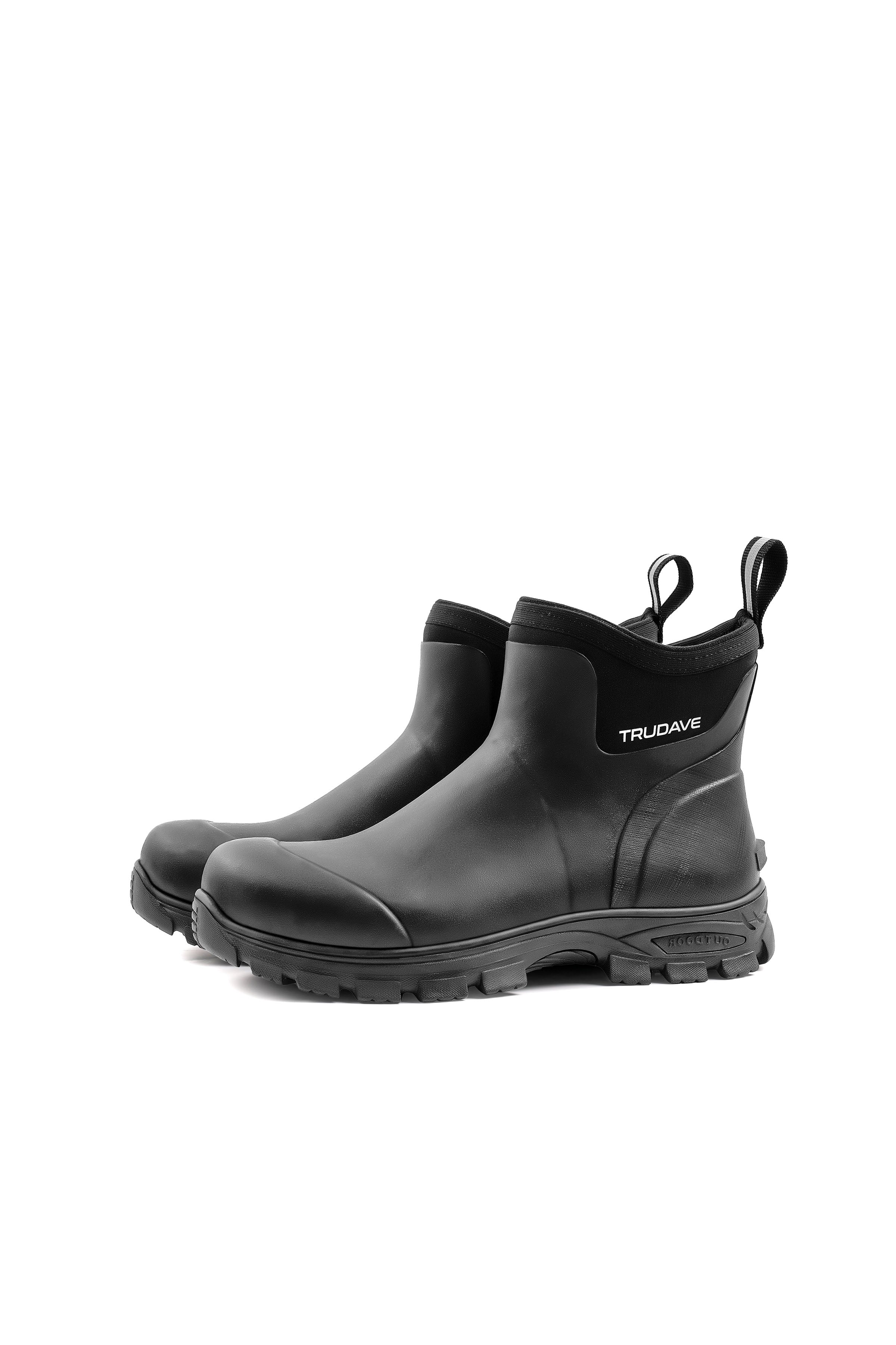 Trudave HuntGuard Series Men's Rain Boots – Waterproof Ankle Rubber Work Boots for Garden & Outdoor