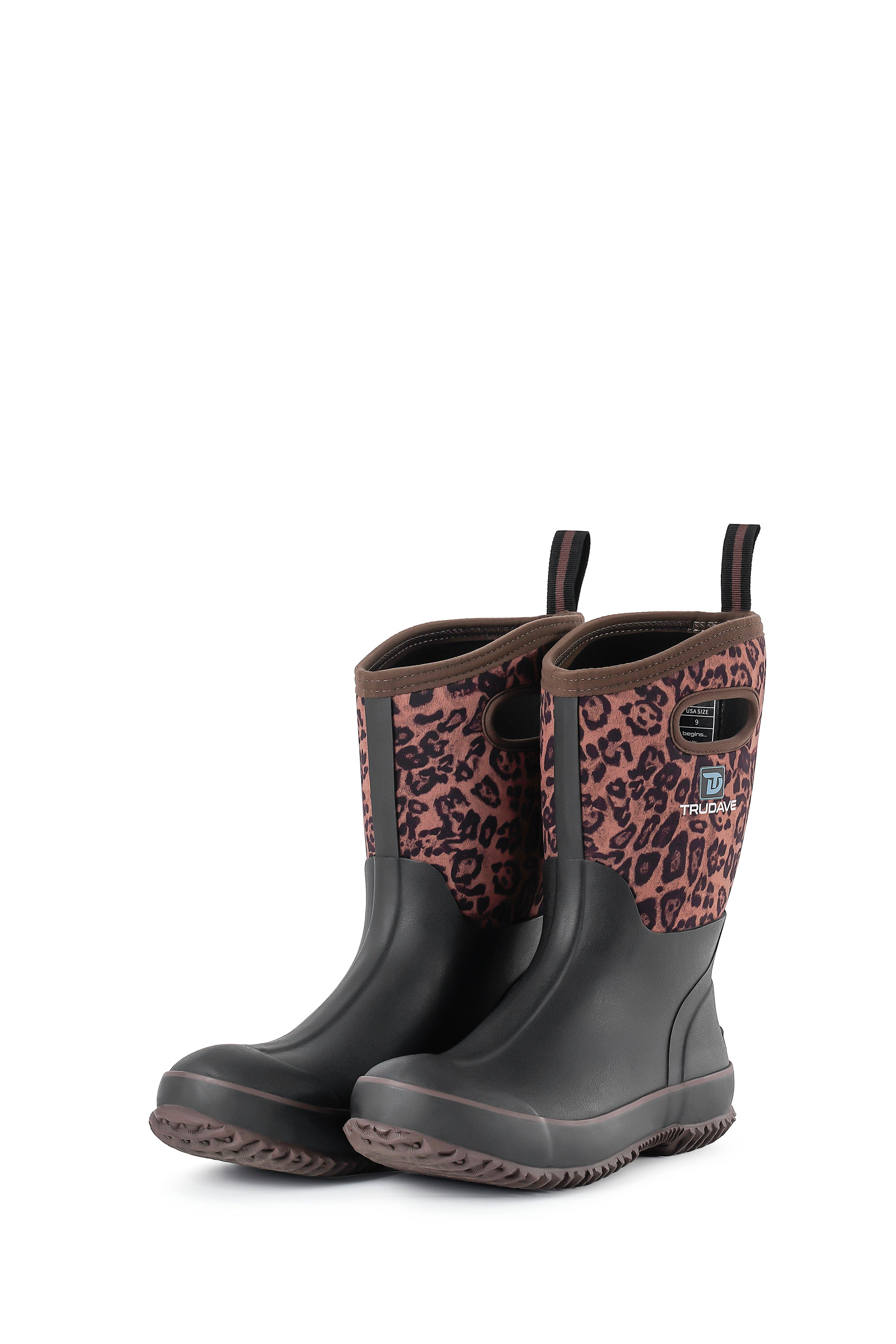 Trudave BloomBoot Series Women's Waterproof Neoprene Garden Rain Boots – Mid-Calf Rubber Design