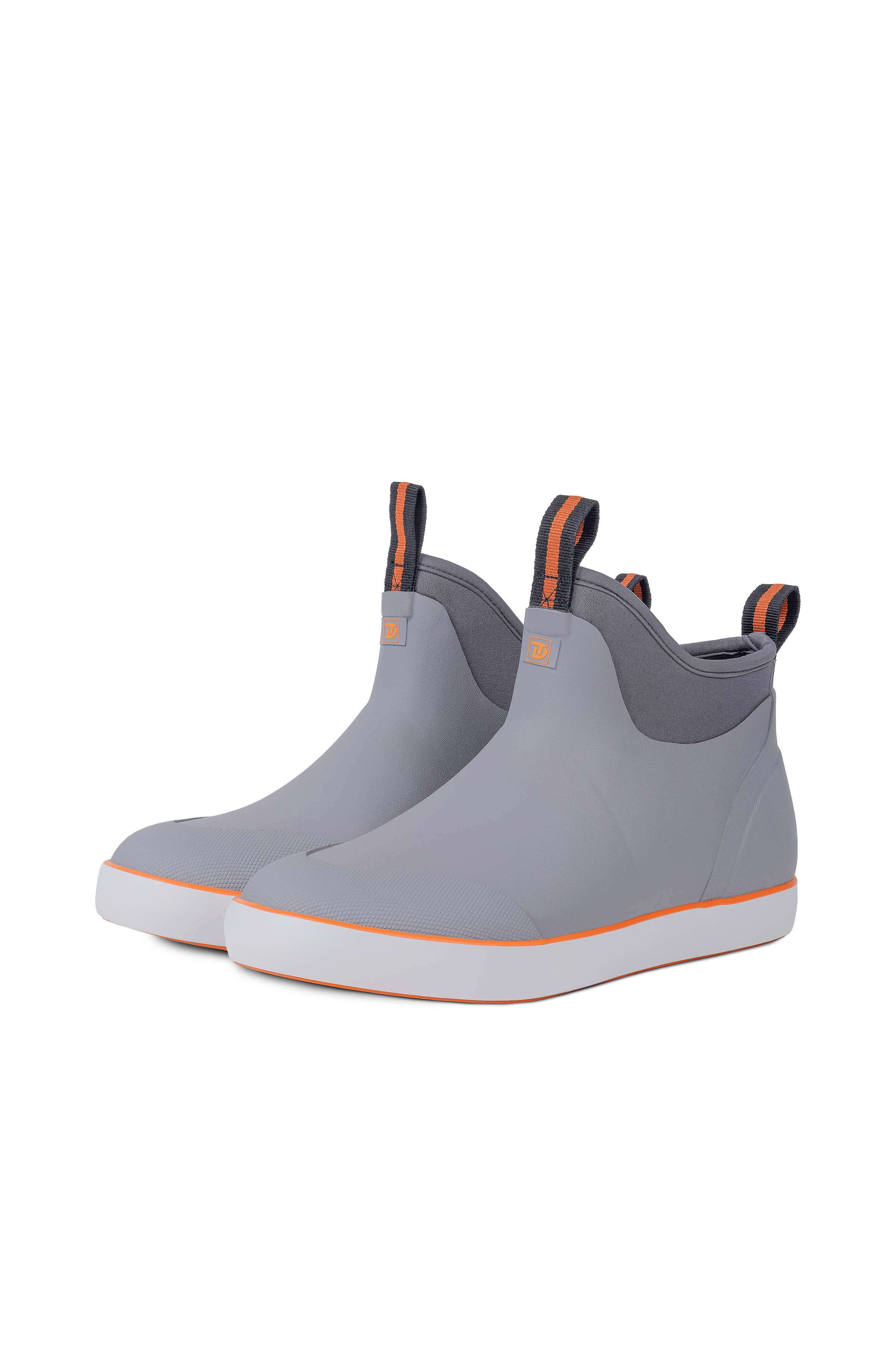 Trudave Seafarer Lite Series Men's Waterproof Slip-On Ankle Deck Boots – Insulated Rubber Fishing Boots