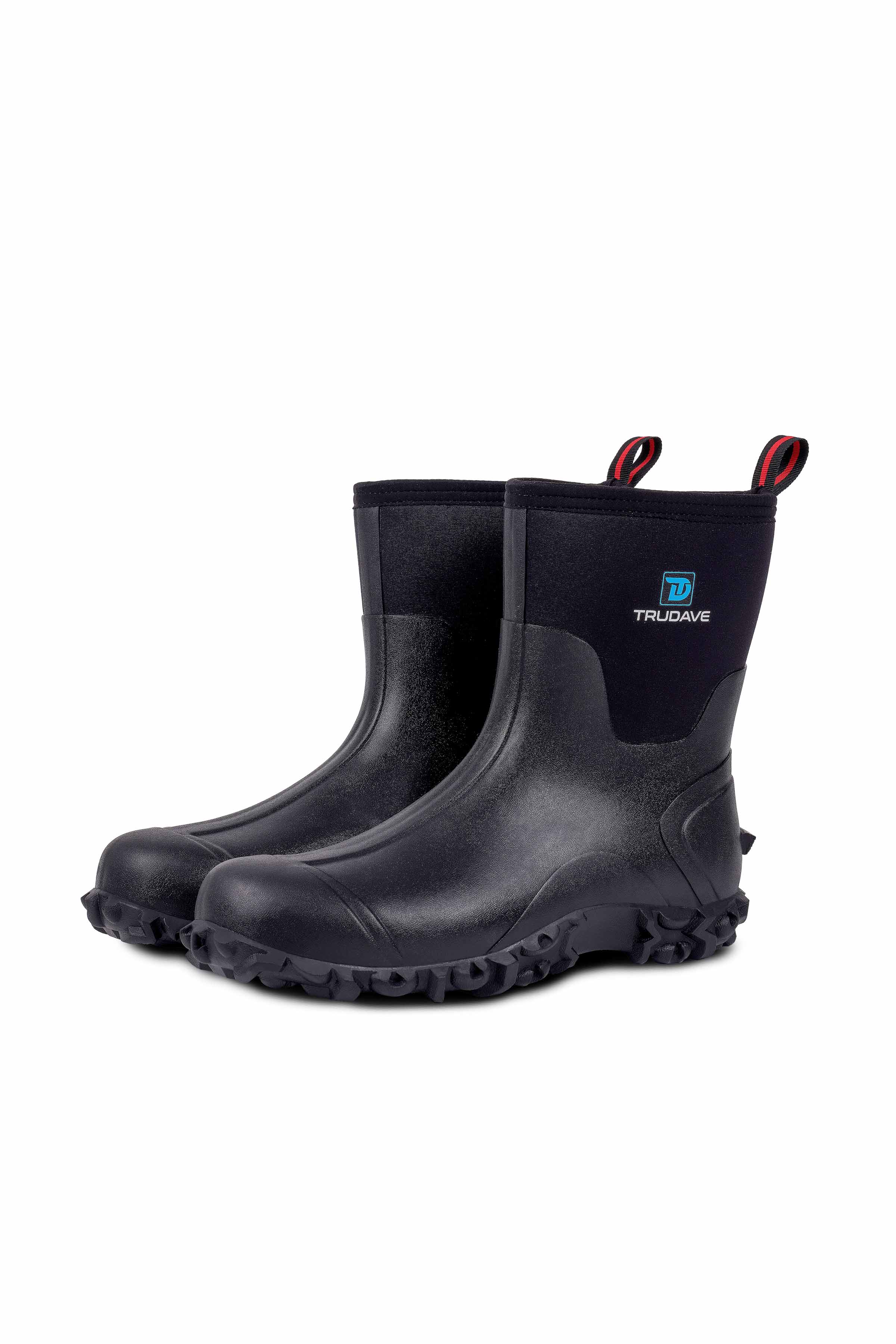 Trudave AquaGrip Series Men's Waterproof Garden, Farm & Rain Boots – Mid-Calf Rubber Work Boots