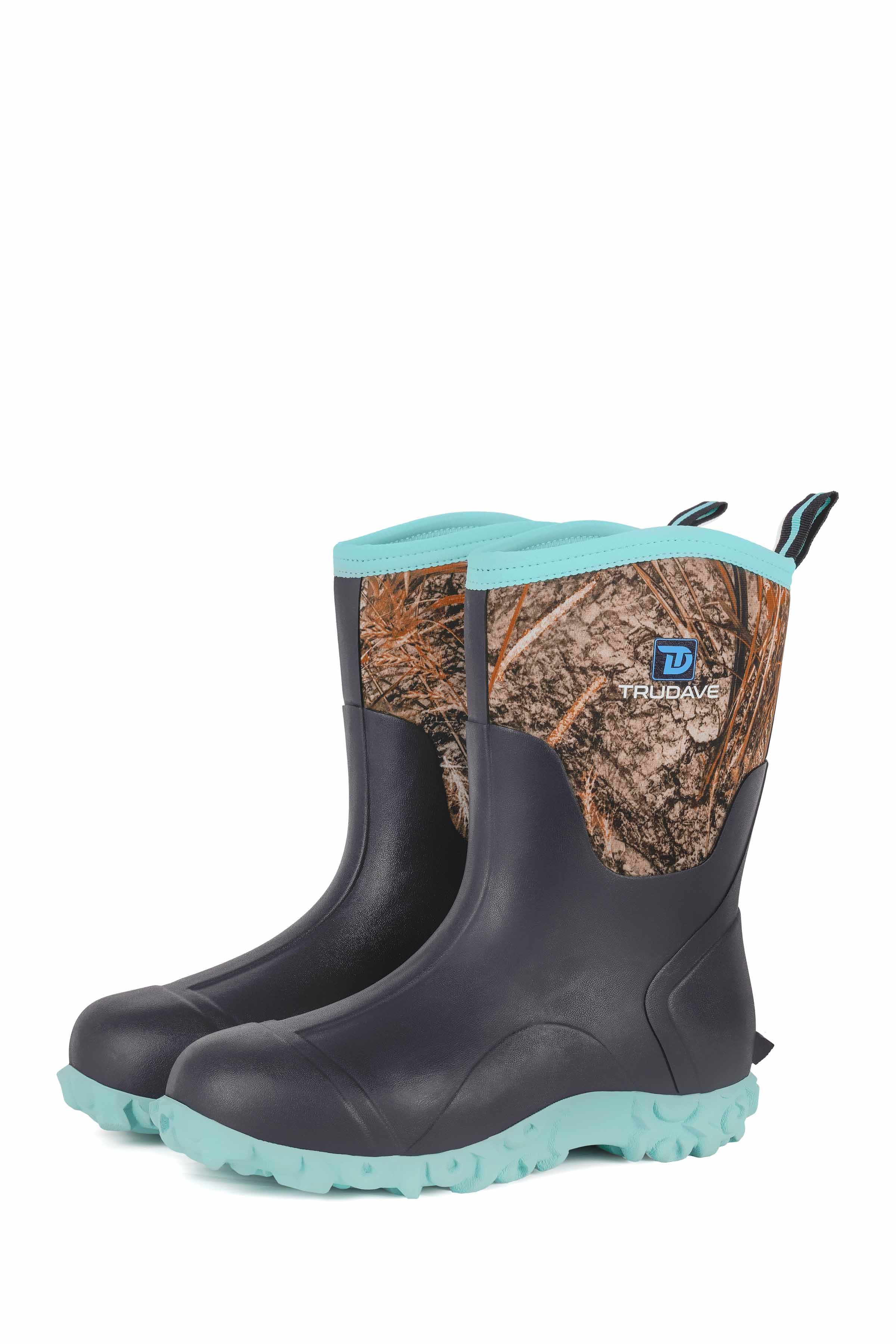 Trudave Women's Mid-Calf Waterproof Rubber Rain Boots – MudTrek Series