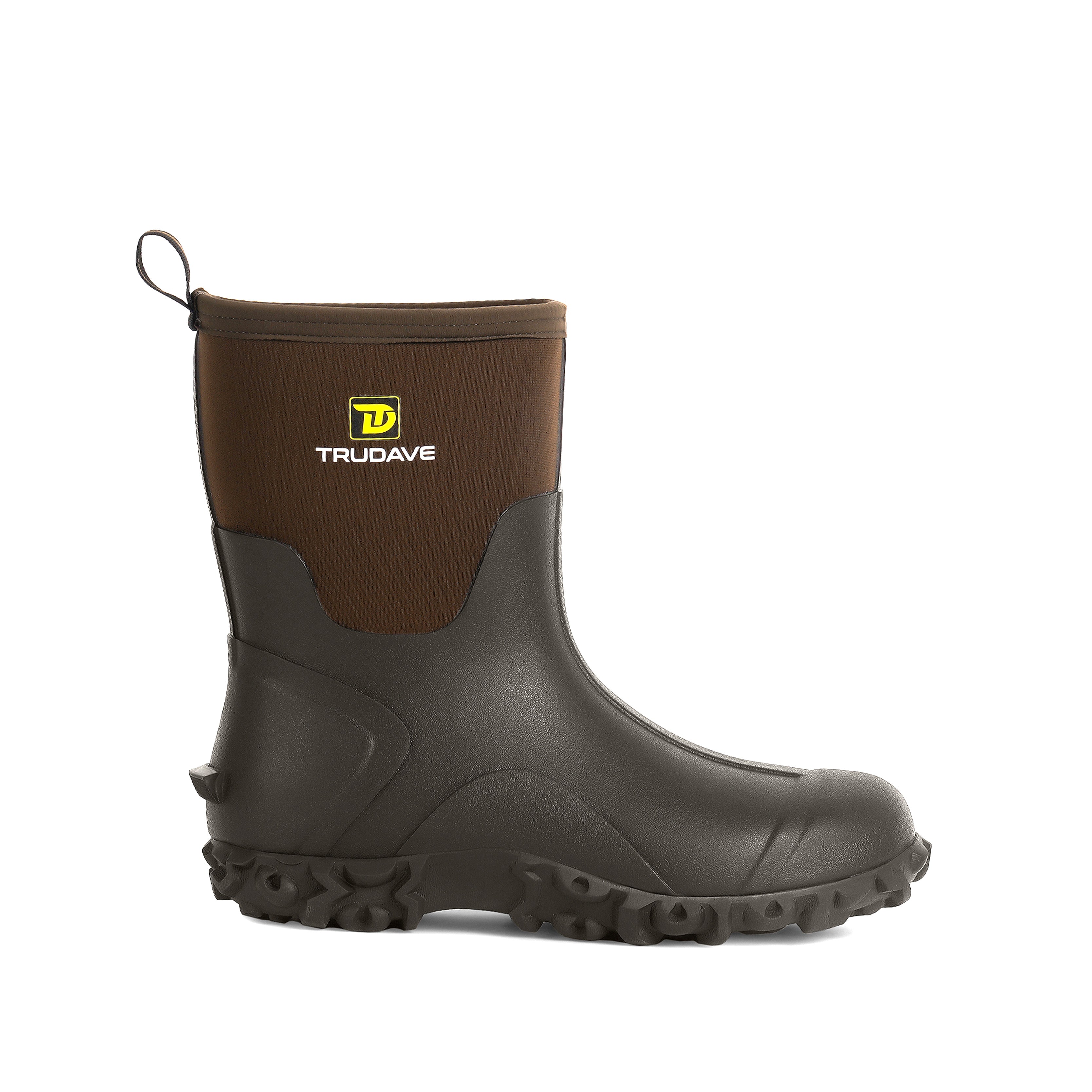 Trudave AquaGrip Series Men's Waterproof Garden, Farm & Rain Boots – Mid-Calf Rubber Work Boots