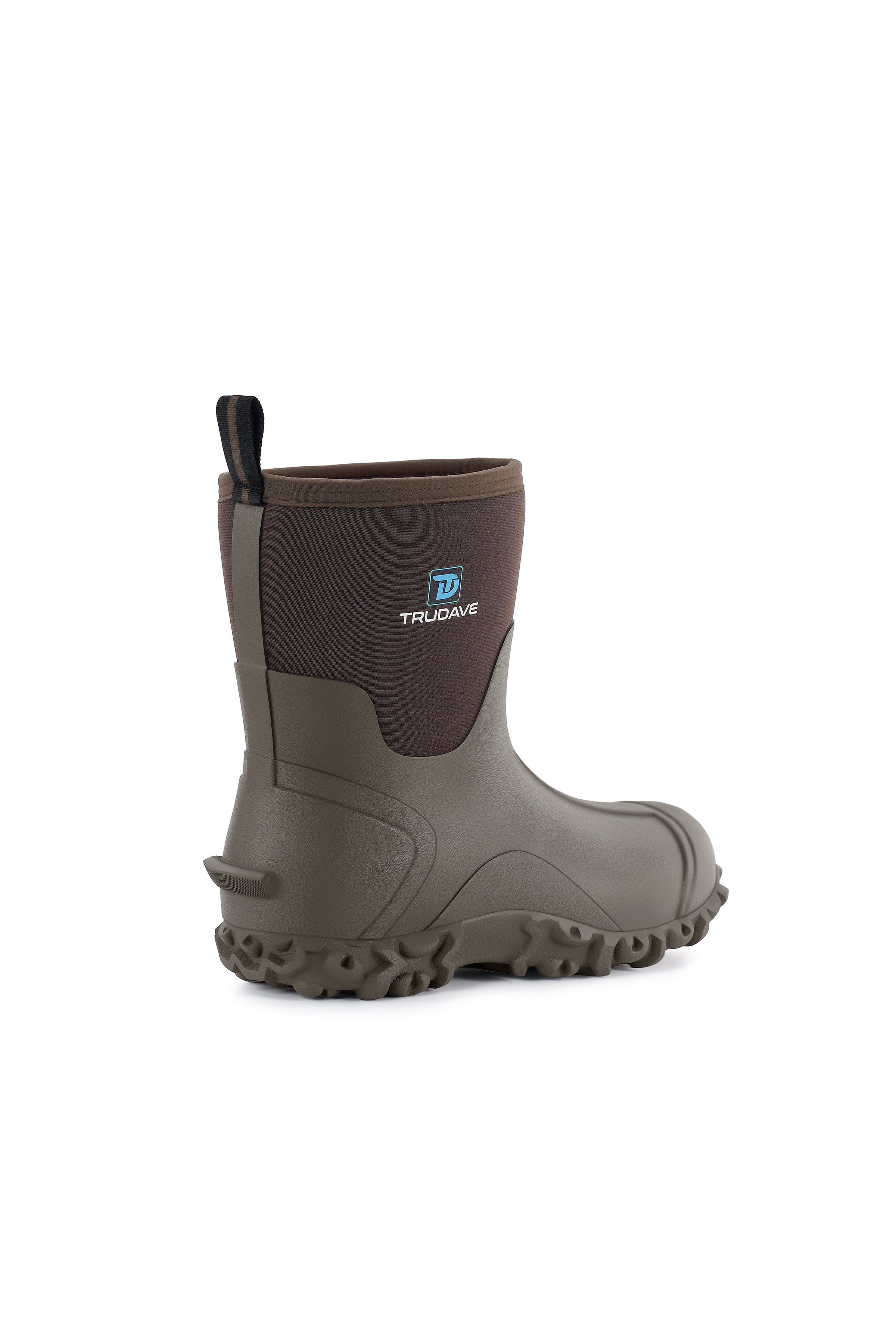 Trudave AquaGrip Series Men's Waterproof Garden, Farm & Rain Boots – Mid-Calf Rubber Work Boots