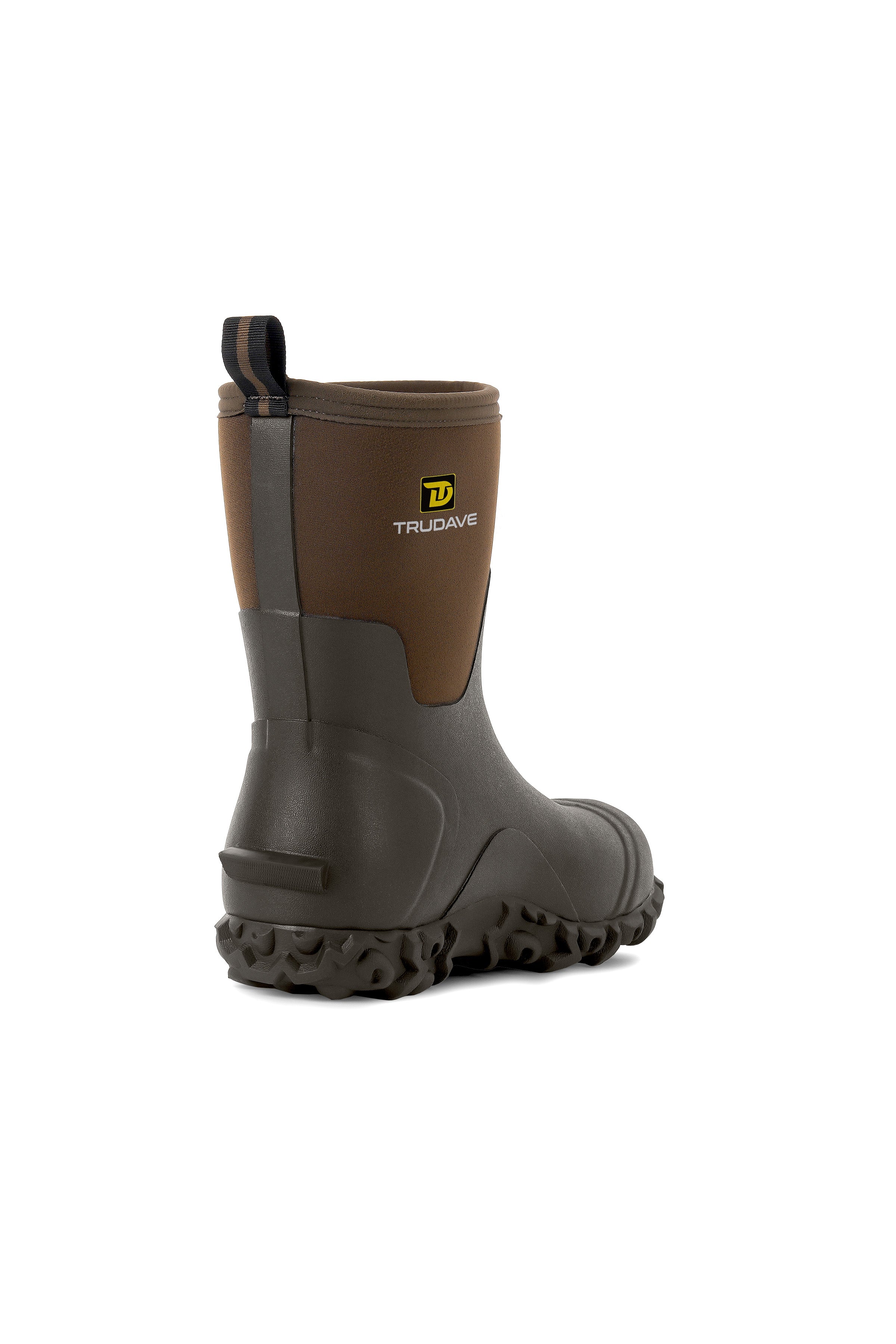Trudave AquaGrip Series Men's Waterproof Garden, Farm & Rain Boots – Mid-Calf Rubber Work Boots