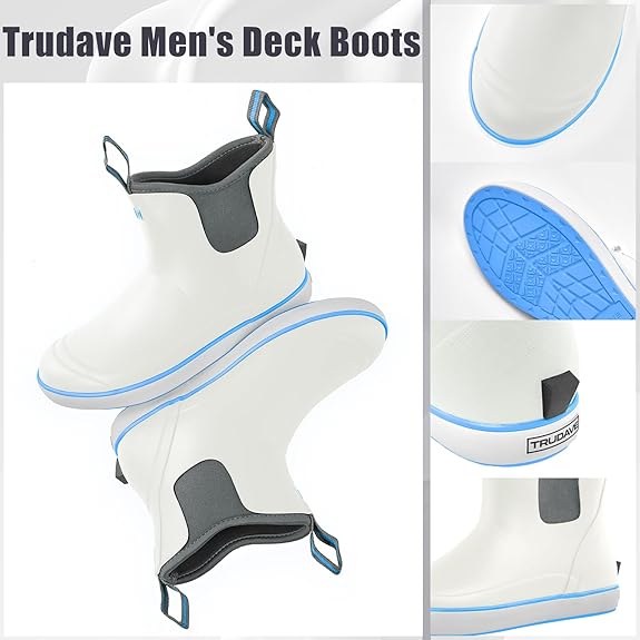 Trudave 6.7" Anti-Slip Ankle Deck Boots - White