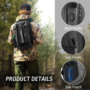 Trudave Black Waterproof Backpack, Floating TPU Coated Dry Bag with Airtight Zipper for Kayak, Fishing, Boating, Hiking