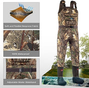 Trudave Reed Grass Chest Waders, Neoprene Fishing Waders with Boots Hanger & 600G Insulated