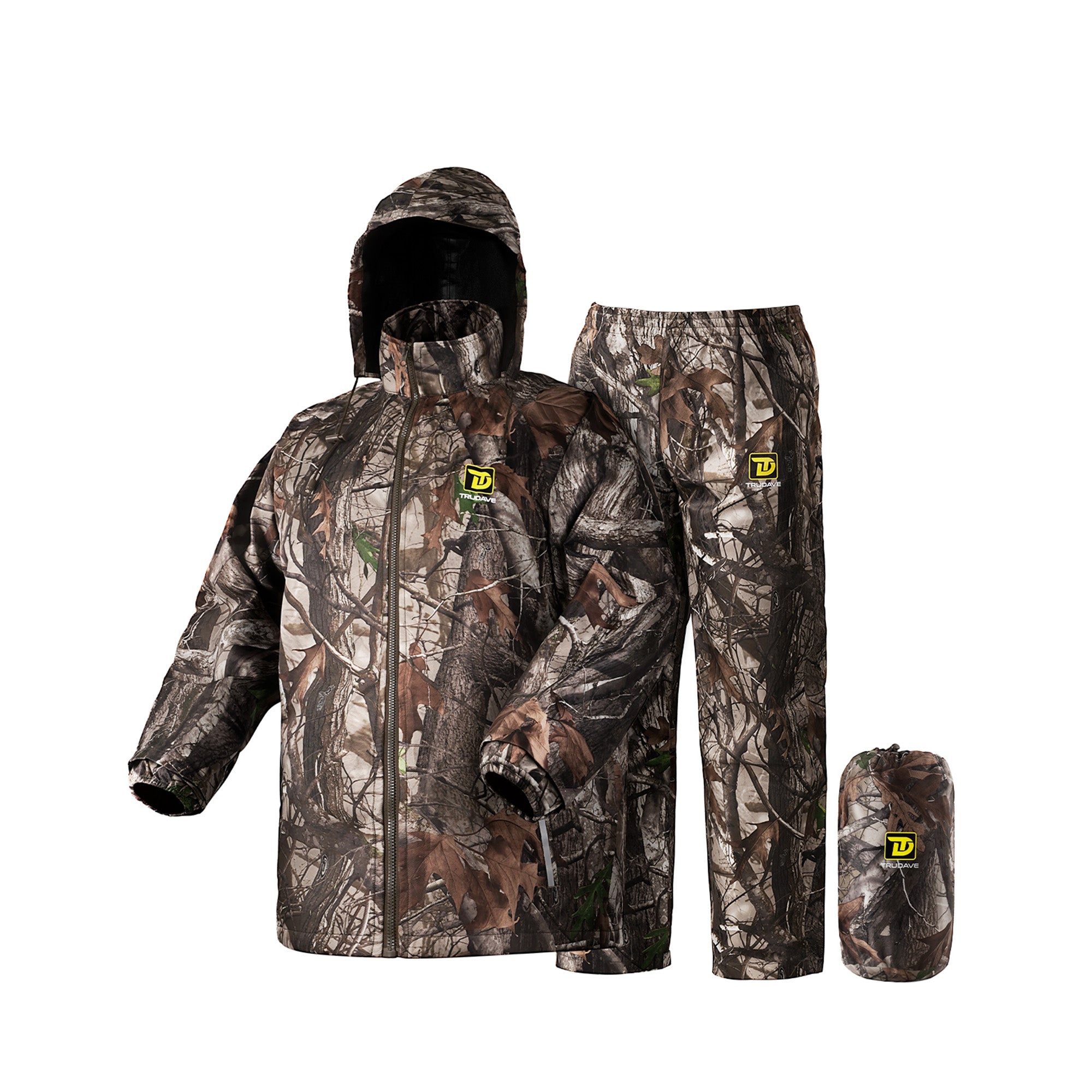 Trudave TrailBlaze Series Men's Waterproof Breathable 2-Piece Rain Suit – Camo & Black
