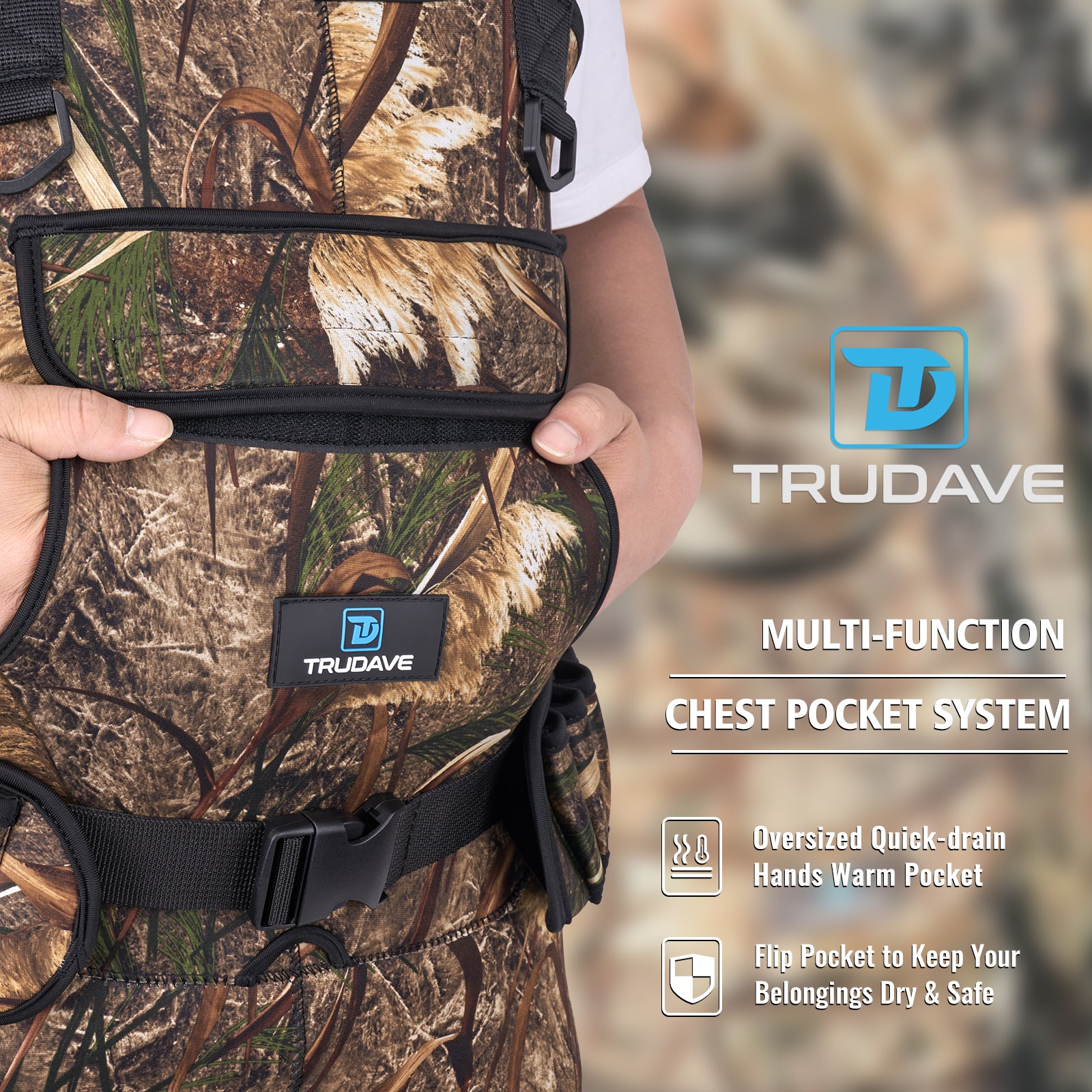 Trudave Hunting Chest Waterproof Neoprene Waders with Boots – AquaWade Series