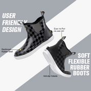 Trudave 6.7" Waterproof Rubber Deck Boots - Black Check