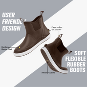 Trudave 6.7" Waterproof Rubber Deck Boots - Marsh Brown