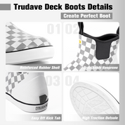 Trudave 6.7" Waterproof Rubber Deck Boots - White Check