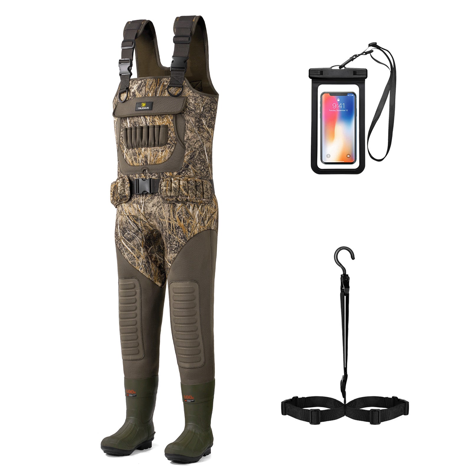 Trudave HyperShield Series Women's Waterproof Fishing Chest Waders with 600G Insulated Boots – Hunting Ready