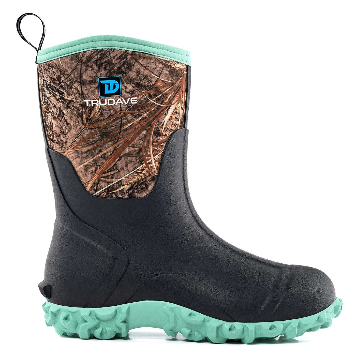 Trudave Green Camo Short Rubber Boots for Women