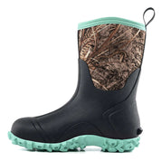 Trudave Green Camo Short Rubber Boots for Women