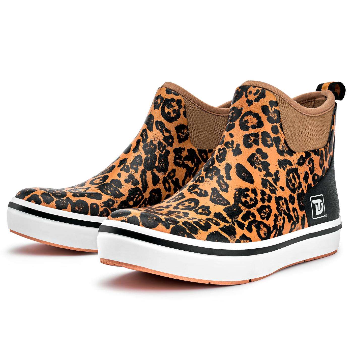 Trudave Leopard Print Ankle Deck Boots for Women