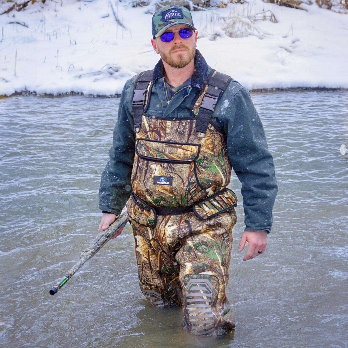 Trudave Real Grass Men's Chest Waders with Boots for Hunting