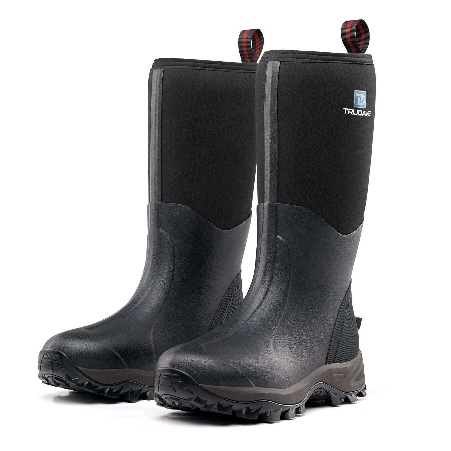 Trudave Waterproof Rubber Boots for Men and Women-Black