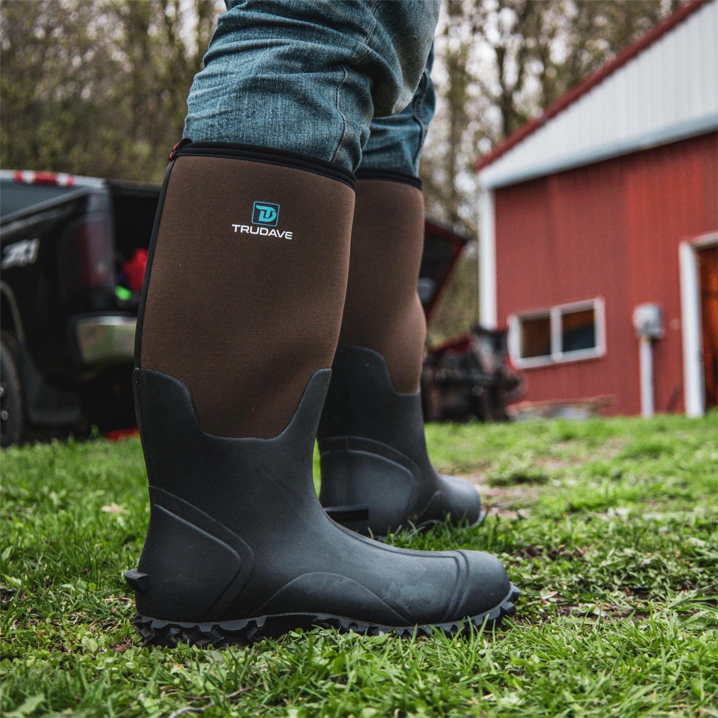 Mens Mud Boots Showave Men's Insulated Rubber Hunting Boots