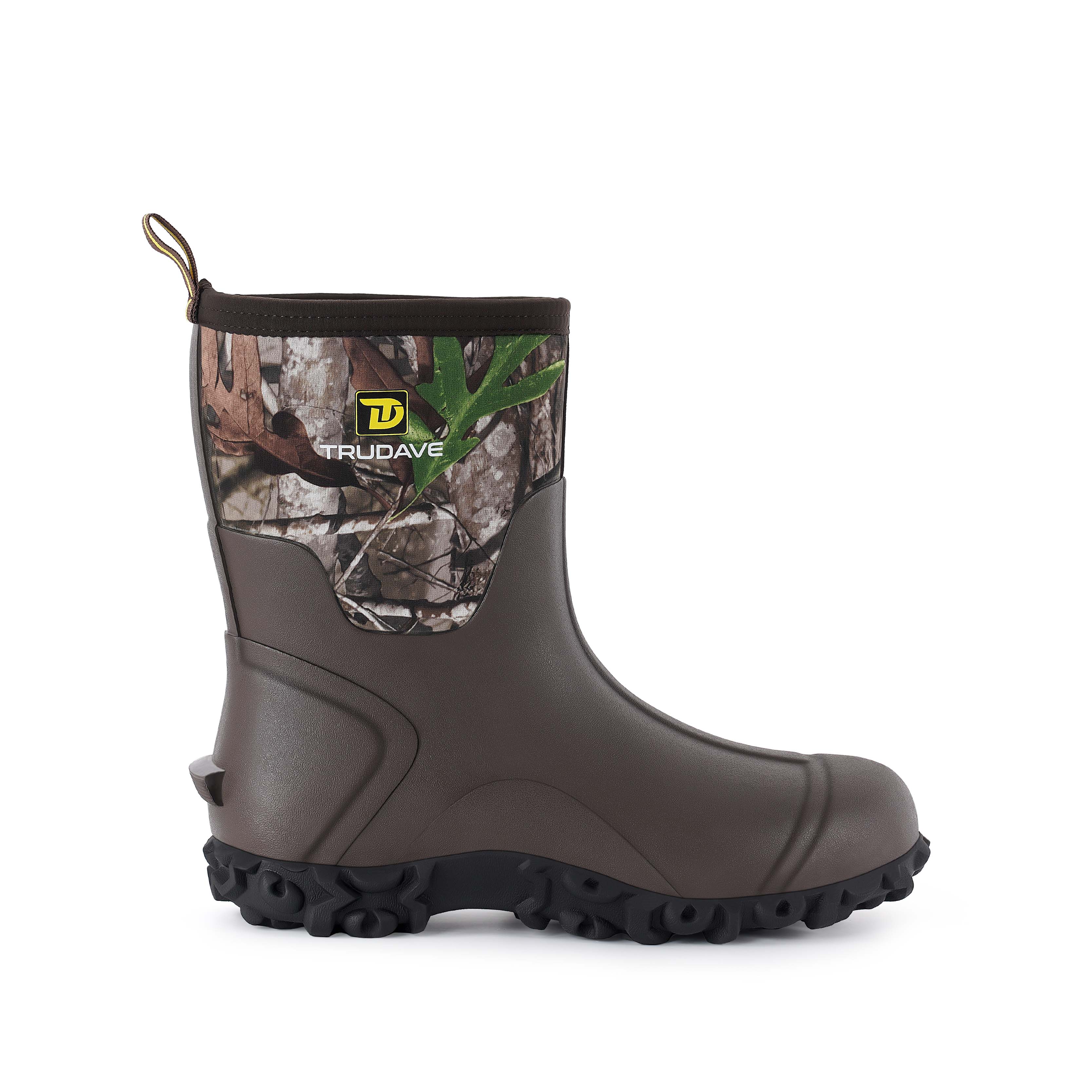 Trudave AquaGrip Series Men's Waterproof Garden, Farm & Rain Boots – Mid-Calf Rubber Work Boots