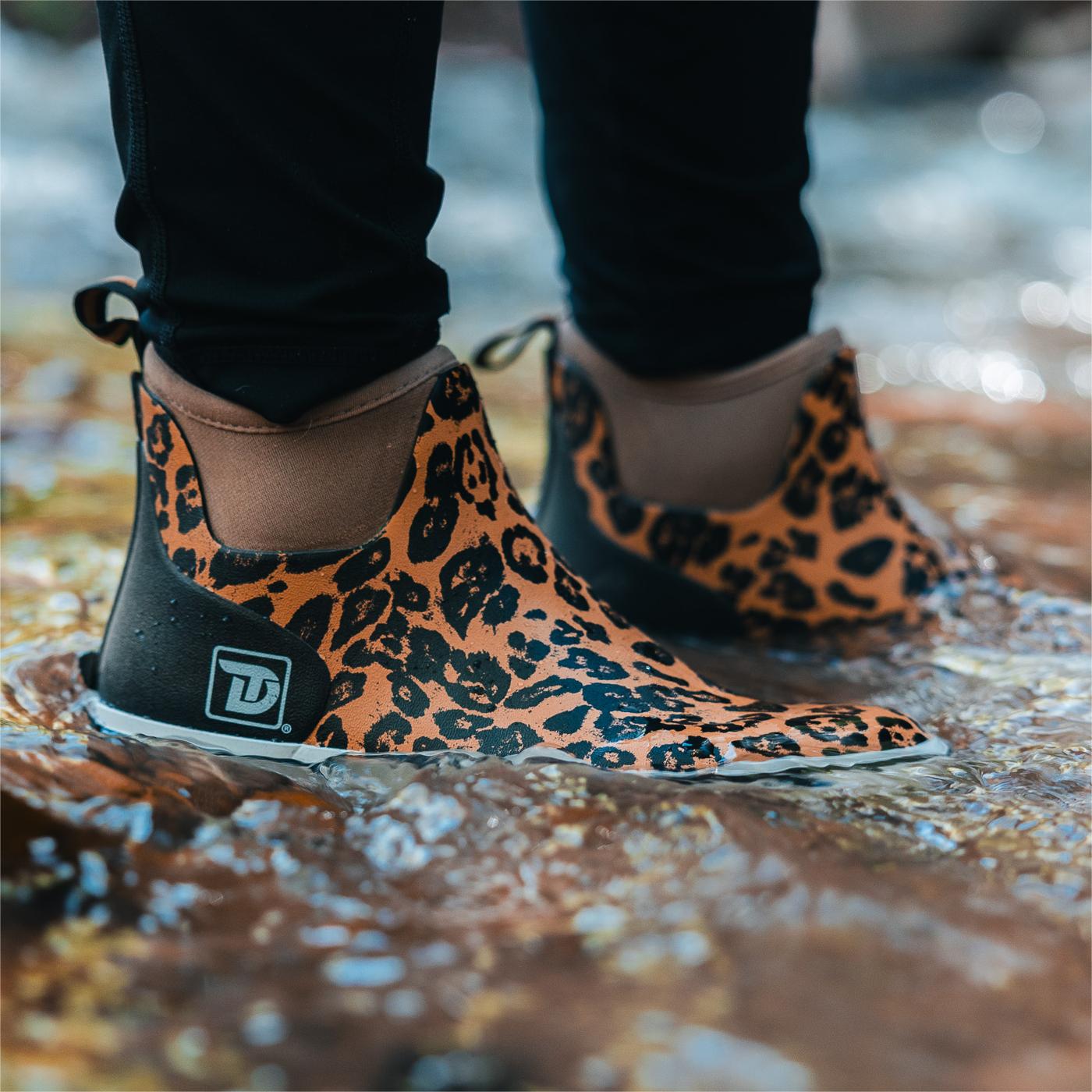 Trudave Leopard Print Ankle Deck Boots for Women